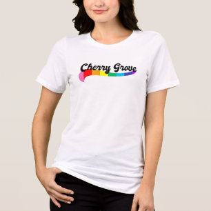T-shirt En Tri-matière Cherry Grove Fire Island NY logo arc-en-ciel LGBTQ