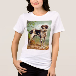 T-shirt En Tri-matière Chien de chasse avec oiseau dans la bouche