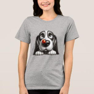 T-shirt En Tri-matière Chien mignon avec coccinelle