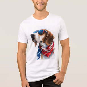 T-shirt En Tri-matière Chien patriotique 4 juillet