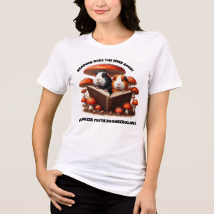 T-shirt En Tri-matière Chiens De Guinée Drôle À Lire Sous Champignons Rou