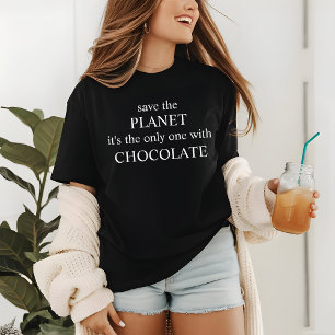 T-shirt En Tri-matière Chocolat Sauvez La Typographie Planète Pâques