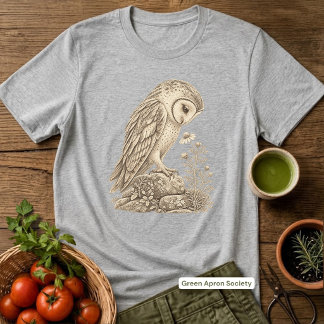 T-shirt En Tri-matière Chouette effraie de style gravure vintage sur camo