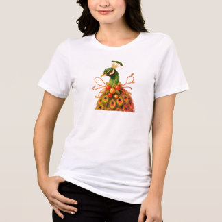 T-shirt En Tri-matière Christmas Attire Peacock on a Short Sleeve White