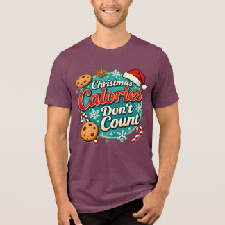 T-shirt En Tri-matière Christmas Calories Don’t Count Funny Santa Claus