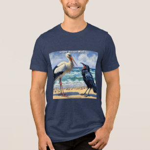 T-shirt En Tri-matière Cigogne Corbeau Fou – Bavarderie d'oiseaux de plag