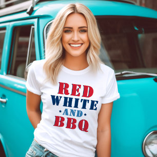 T-shirt En Tri-matière Citation du 4 juillet Red White et BBQ