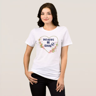 T-shirt En Tri-matière Citation du coeur floral des femmes d'été B I G Vê