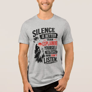 T-shirt En Tri-matière Citation sur le silence est préférable à l'explica