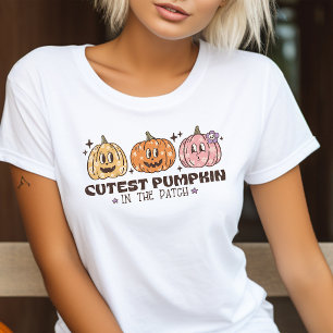 T-shirt En Tri-matière Citrouille la Plus Mignonne du Patch Rétro Hallowe