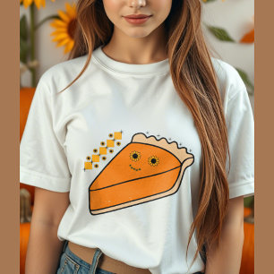T-shirt En Tri-matière Citrouille tranche de tourte avec les yeux de tour
