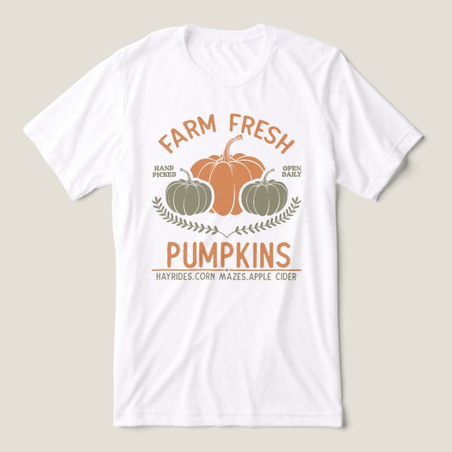 T-shirt En Tri-matière Citrouilles frais de ferme | Main saisie (Design Recto)