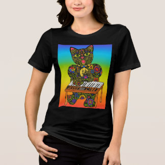 T-shirt En Tri-matière Clavier de chat coloré Tee - Art de Carole Bibisi,