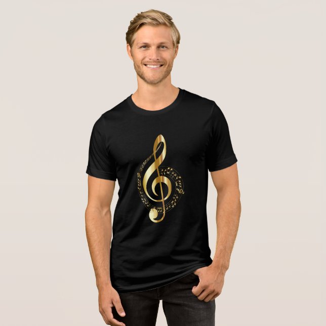T-shirt En Tri-matière Clef Or Et Notes (Recto plein)