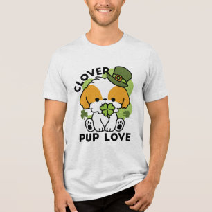 T-shirt En Tri-matière Clover Pup Love - St. Patrick's Day Chien Design