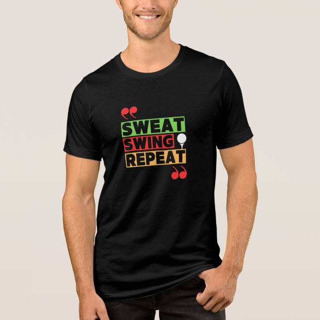 T-SHIRT  EN TRI-MATIÈRE CLUB DE GOLF FEMME BALANÇONS, ÉCLATONS, RÉPÉTONS  (Recto)