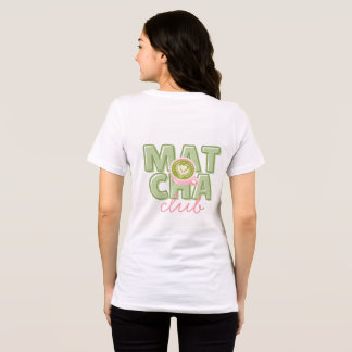 T-shirt En Tri-matière Club Matcha Vert et Rose Aesthetic Joli Dos Imprim