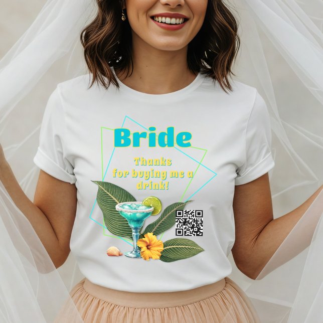 T-shirt En Tri-matière Code QR des mariées de la fête de bachelorette tro (Créateur téléchargé)