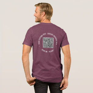 T-shirt En Tri-matière Code QR personnalisé et texte personnalisé votre T