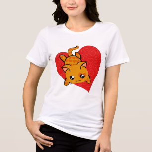 T-shirt En Tri-matière Coeur brisé Sad Kawaii Valentine Kitty Chat