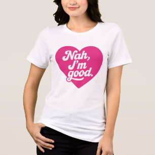 T-shirt En Tri-matière Cœur Nah ça va Anti Saint-Valentin Simple Averti