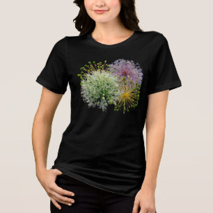 T-shirt En Tri-matière Collage de fleurs d'ail décoratives minimalistes