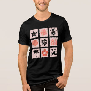 T-shirt En Tri-matière Collage des timbres de nature