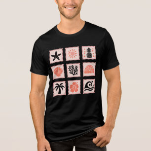 T-shirt En Tri-matière Collage des timbres de nature