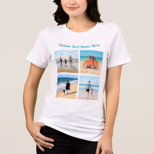 T-shirt En Tri-matière Collage photo personnalisé et texte personnalisé
