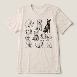 T-shirt En Tri-matière Collection de croquis de chiots de races de chiens