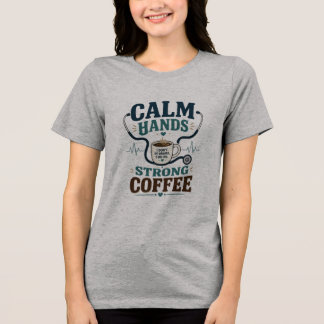 T-shirt En Tri-matière Conception de café forte pour infirmière avec humo
