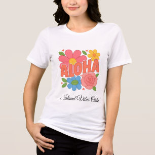 T-shirt En Tri-matière Conception de fleurs tropicales florales Aloha   C