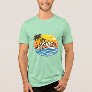 T-shirt En Tri-matière Conception de nom Coucher de soleil Rétro Kyle