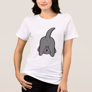 T-SHIRT EN TRI-MATIÈRE CONCEPTION DE RETOUR CHAT NEUGHTY