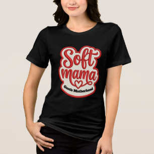 T-shirt En Tri-matière Conception de typographie de style brodé Soft Mama