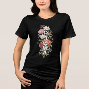 T-shirt En Tri-matière Conception de typographie florale Soft Mama 