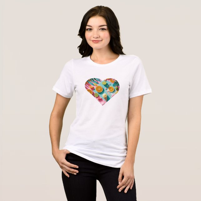 T-shirt En Tri-matière Conception d'été colorée – Éléments de Citrus Bril (Recto plein)