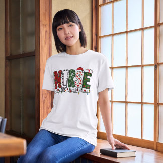 T-shirt En Tri-matière Conception médicale festive de Noël d'infirmière v