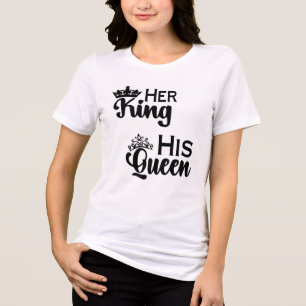 T-shirt En Tri-matière Conception pour l'anniversaire de sa reine, son ro