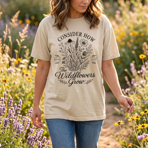 T-shirt En Tri-matière Considérez les fleurs sauvages Luc 12 Chrétien