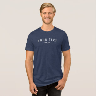 T-shirt En Tri-matière Cool tendance Custom Mens Solid Navy Blue Triblend