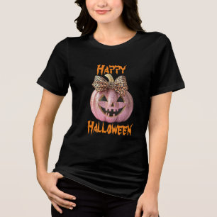T-shirt En Tri-matière Coquette étincelante Citrouille d'Halloween modern