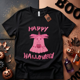 T-shirt En Tri-matière Coquette Rose Fantôme Joyeux Halloween Art Numériq
