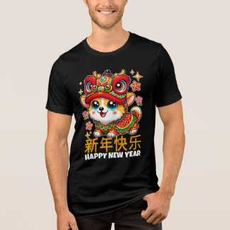 T-shirt En Tri-matière Corgi adorable en costume de dragon de Nouvel An l