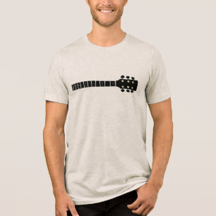 T-shirt En Tri-matière Cou de guitare acoustique noir   Musique