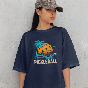 T-shirt En Tri-matière Couché de soleil rétro pickleball – Tropical Vinta