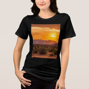 T-shirt En Tri-matière Coucher de Soleil dans le Désert - Bella+Canvas Wo