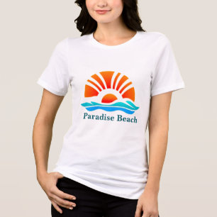 T-shirt En Tri-matière Coucher de soleil estival vintage I Vagues océaniq