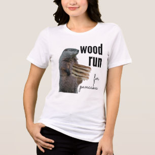 T-shirt En Tri-matière Coulée de bois pour les crêpes (avec Woodchuck)