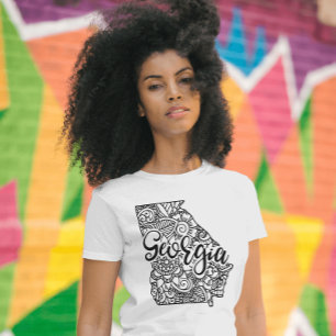 T-shirt En Tri-matière Couleur adulte Georgia Line Art Mandala Map
